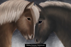 Snow-storm-ponies-Animal-art-2019