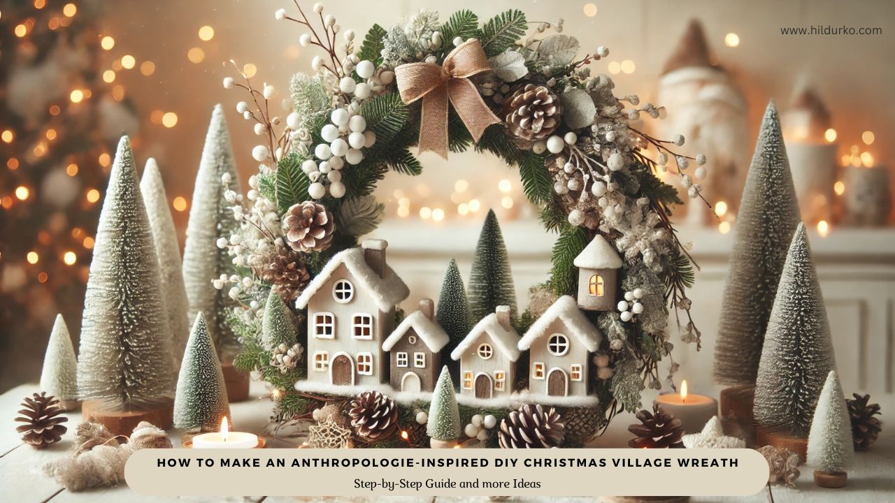 How to Make an Anthropologie-Inspired DIY Christmas Village Wreath: A Step-by-Step Guide