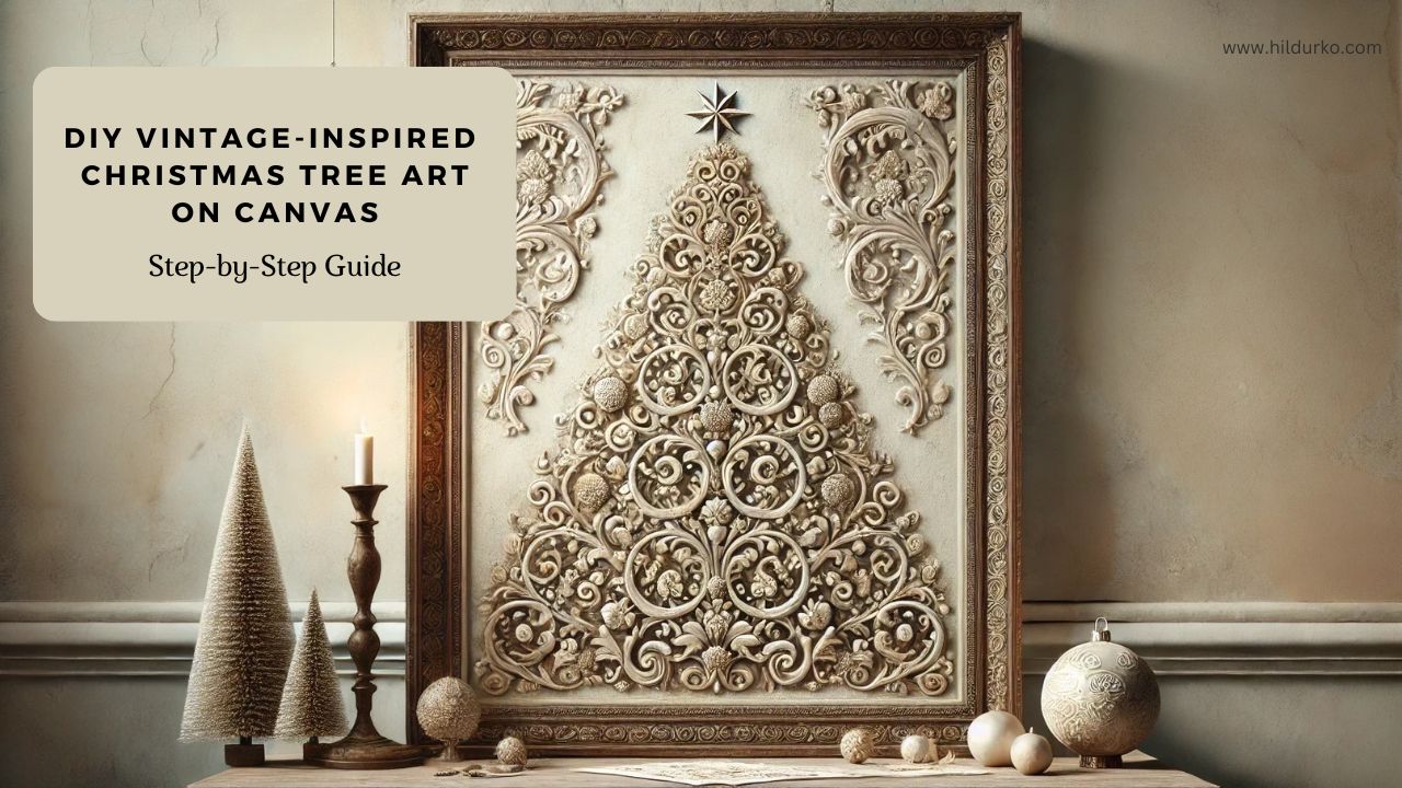 DIY Vintage-Inspired Christmas Tree Art on Canvas