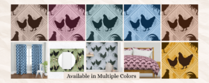 Rustic Country Hen and Rooster Pattern – Farmhouse Wallpaper Design
